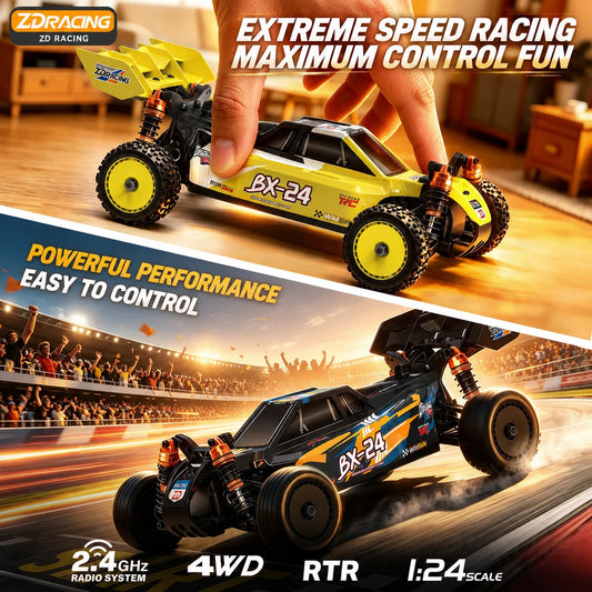 ZD Racing BX-24 1/24 Brushless 4WD RC Buggy RTR - High Speed Off-Road Racing Car