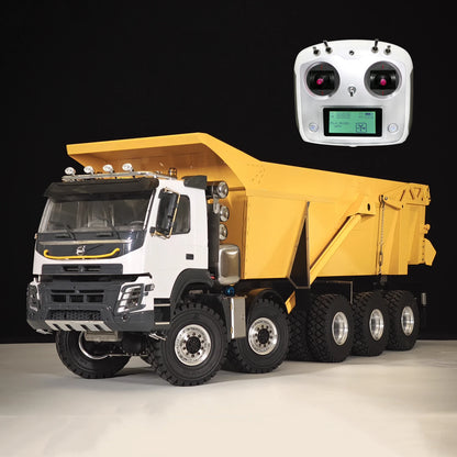 JDM 219 RC Truck 1/14 10x10 Hydraulischer RC-Muldenkipper Metallmodell mit 3-Gang-Getriebe, Licht und Sound, ferngesteuertes Auto, Spielzeug für Jungen 