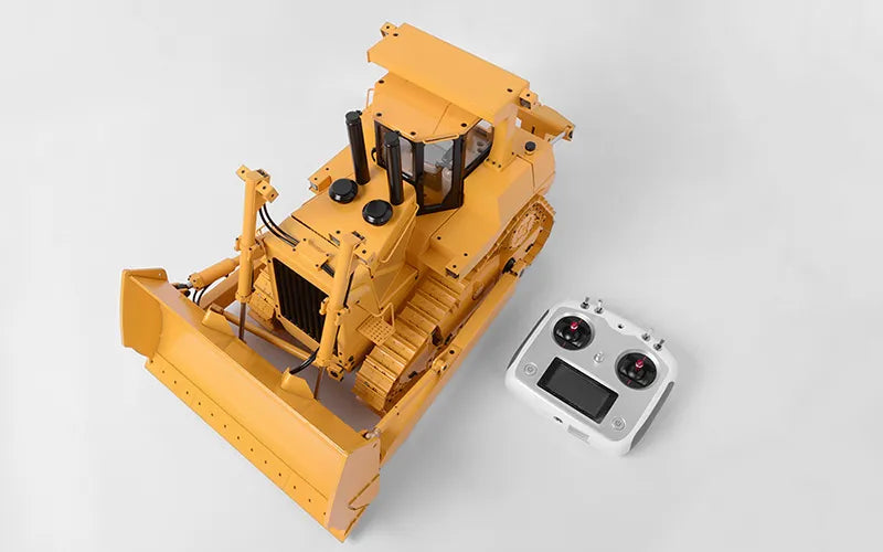 Free Shipping Bulldozer 1/14 JDM 98 DXR2 D9T Remote Control Hydraulic Bulldozer Upgraded Sound and Lighting System Metal Bulldozer Model Remote Control Car Adult Toy