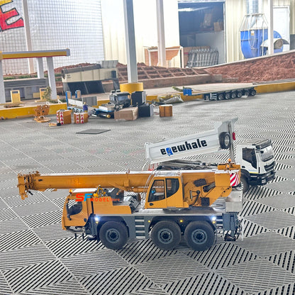 D1050 RC Crane 1/14 3-axis Remote Control Hydraulic Crane Engineering Heavy Machinery Metal Model All Terrain Crane Model Toy