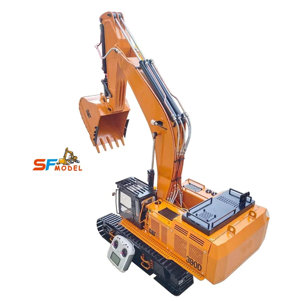 CAT 390D RC Excavator 1/8 RC Excavator Hydraulic Metal Model Double Cylinder Heavy Machinery Remote Control Car Adult Toy