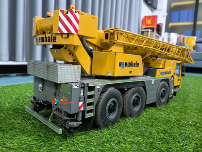 D1050 RC Crane 1/14 3-axis Remote Control Hydraulic Crane Engineering Heavy Machinery Metal Model All Terrain Crane Model Toy