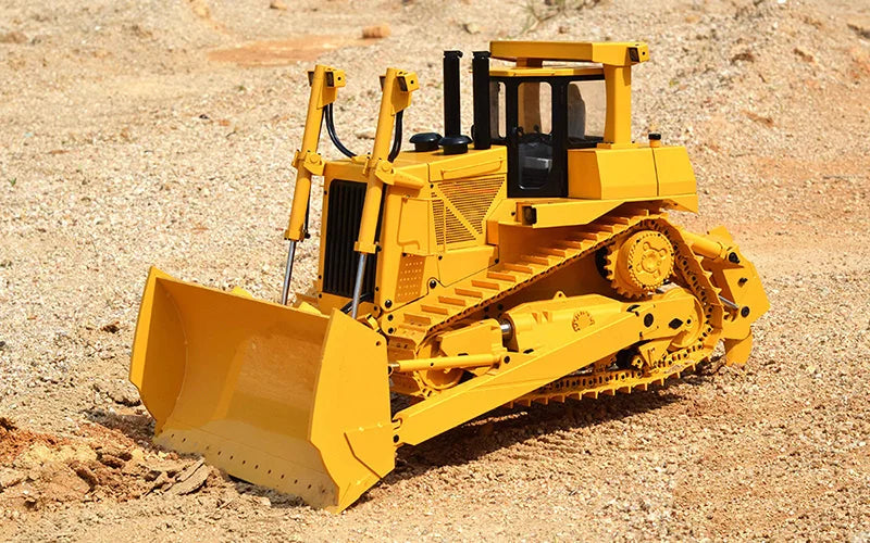 Free Shipping Bulldozer 1/14 JDM 98 DXR2 D9T Remote Control Hydraulic Bulldozer Upgraded Sound and Lighting System Metal Bulldozer Model Remote Control Car Adult Toy