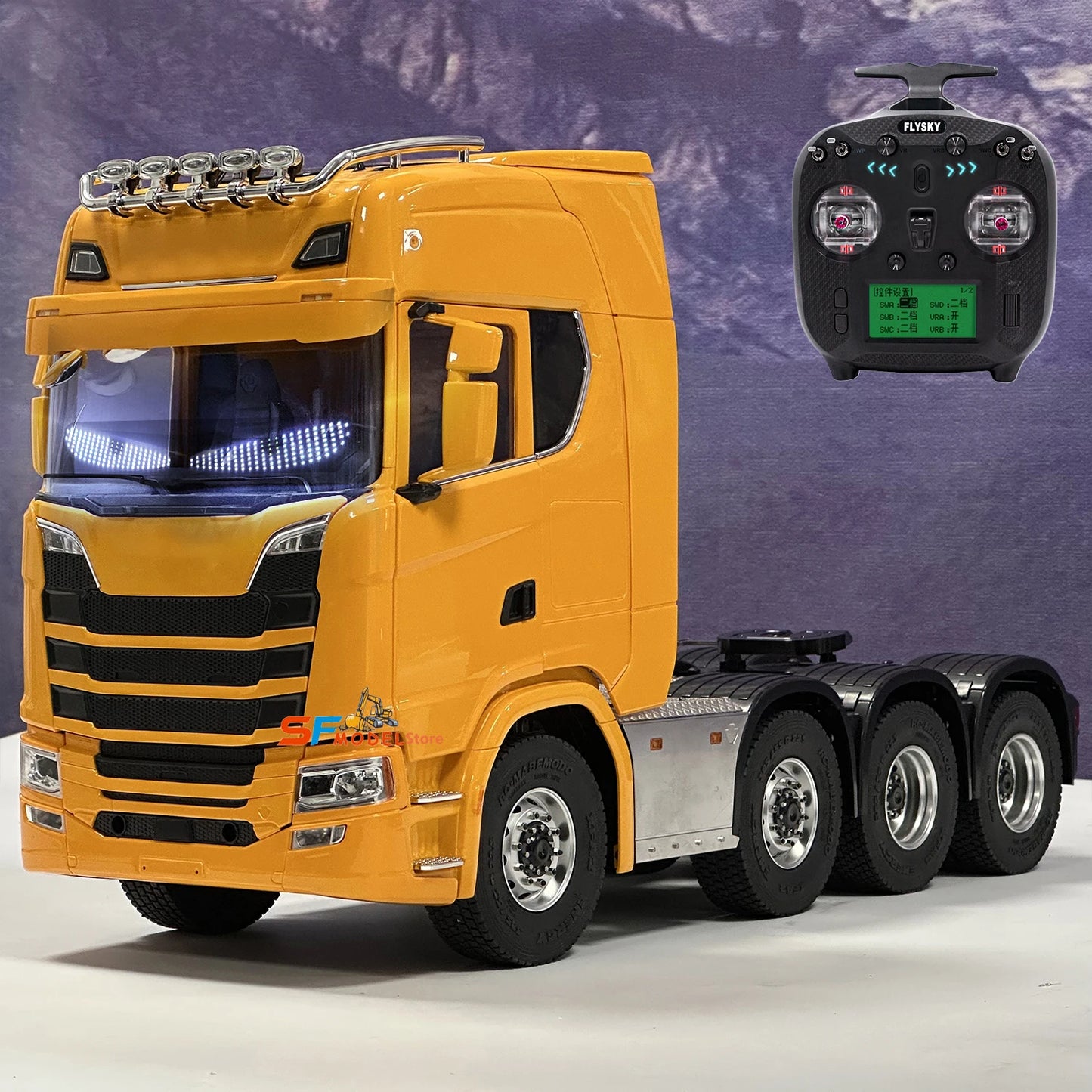 8x8 Upgraded RC Tractor 1/14 Remote Control Trailer Model with Lighting and Sound System Remote Control Truck Toys for Boys