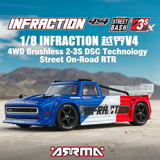 ARRMA 1/8 INFRACTION 4WD 3S BLX Brushless Street Bash RC Car RTR with DSC Tech
