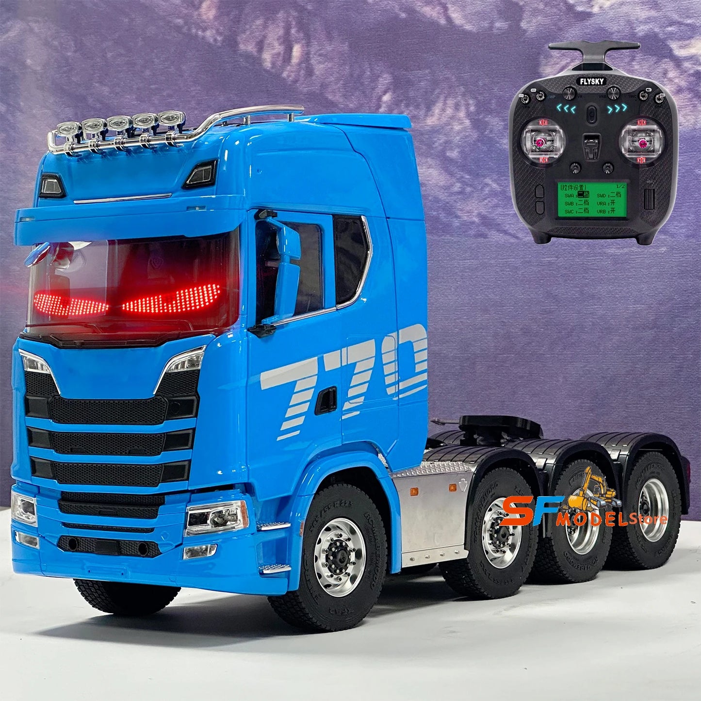 8x8 Upgraded RC Tractor 1/14 Remote Control Trailer Model with Lighting and Sound System Remote Control Truck Toys for Boys