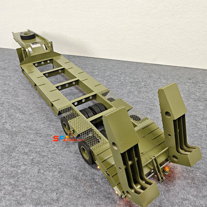 RC Tractor Metal Model with Lighting System Electric Tailgate Using HG P802 RC Car Tamiya 1/12 1/14 Remote Control Trailer