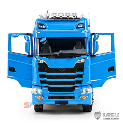 LESU 6X6 RC Trailer 1/14 770S RC Tractor Model with Differential Lock Transmission Airbag Suspension Door Start RC Truck Toy