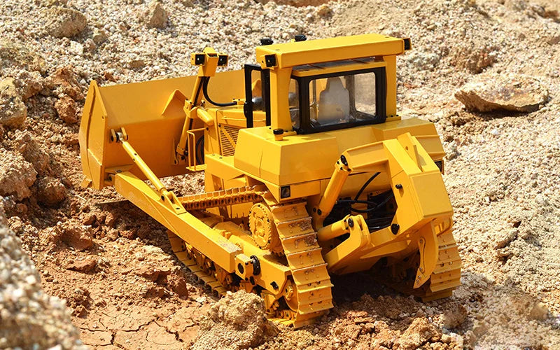 Free Shipping Bulldozer 1/14 JDM 98 DXR2 D9T Remote Control Hydraulic Bulldozer Upgraded Sound and Lighting System Metal Bulldozer Model Remote Control Car Adult Toy