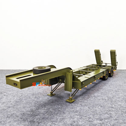 RC Tractor Metal Model with Lighting System Electric Tailgate Using HG P802 RC Car Tamiya 1/12 1/14 Remote Control Trailer