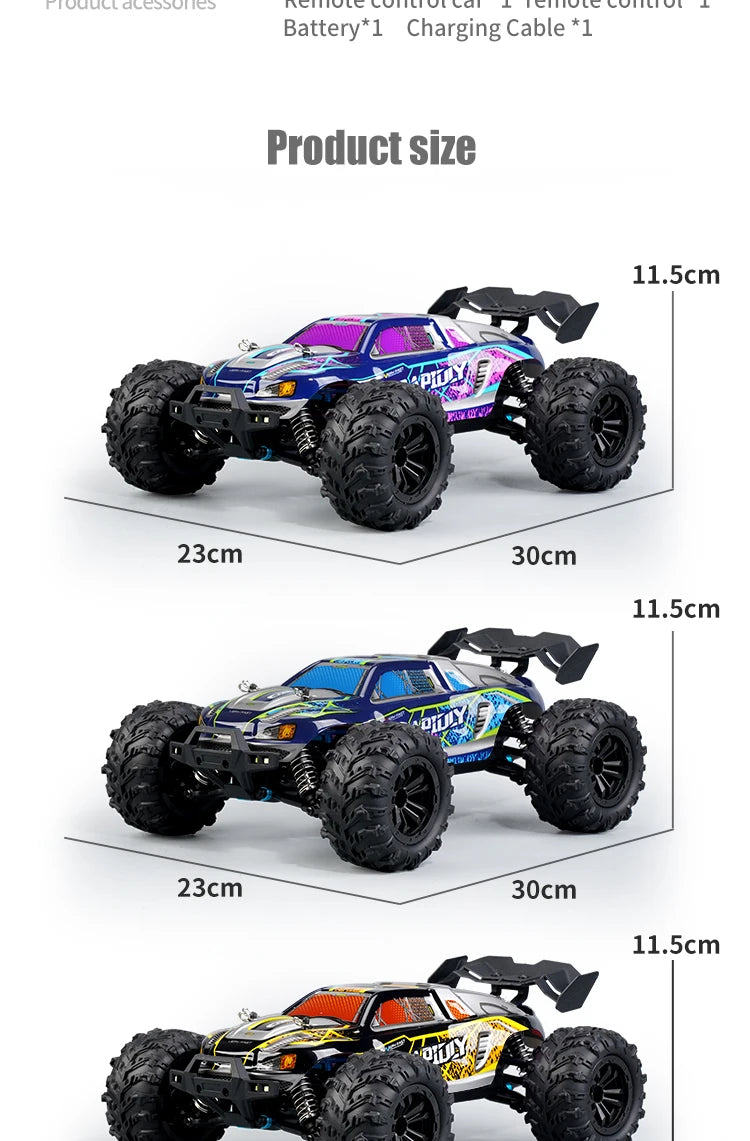 1/16 70KM/H or 50KM/H 4WD RC Car with LED Remote Control Cars High Speed Drift Monster Truck for Kids Vs Wltoys 144001 Toys