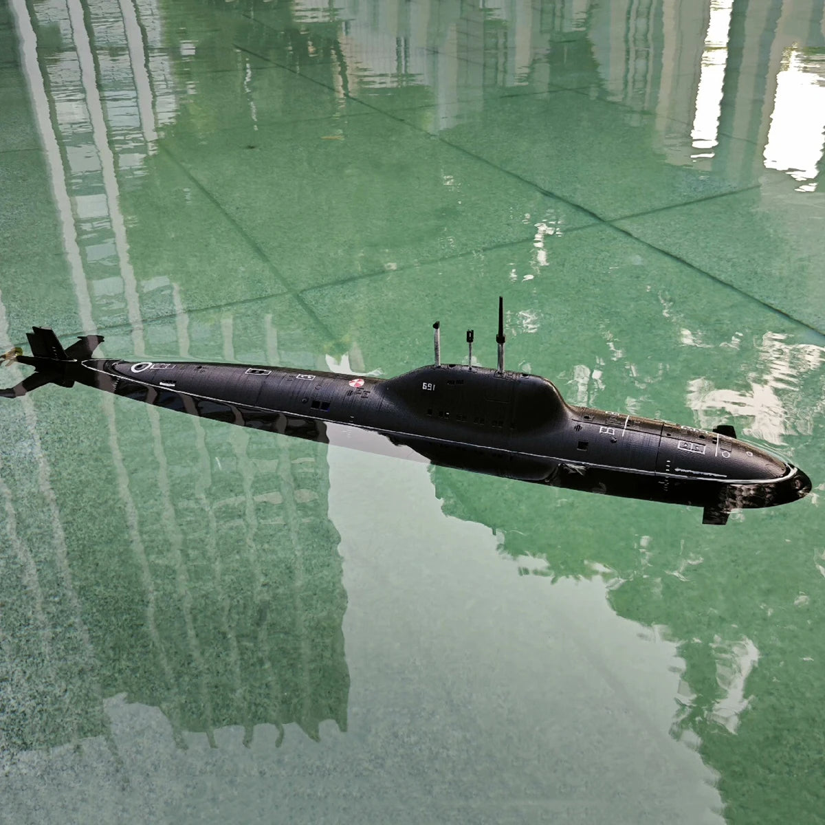 Alpha Class 1/100 Scale RC Submarine 90cm - Static Diving Remote Control Submersible Ship RTR Model