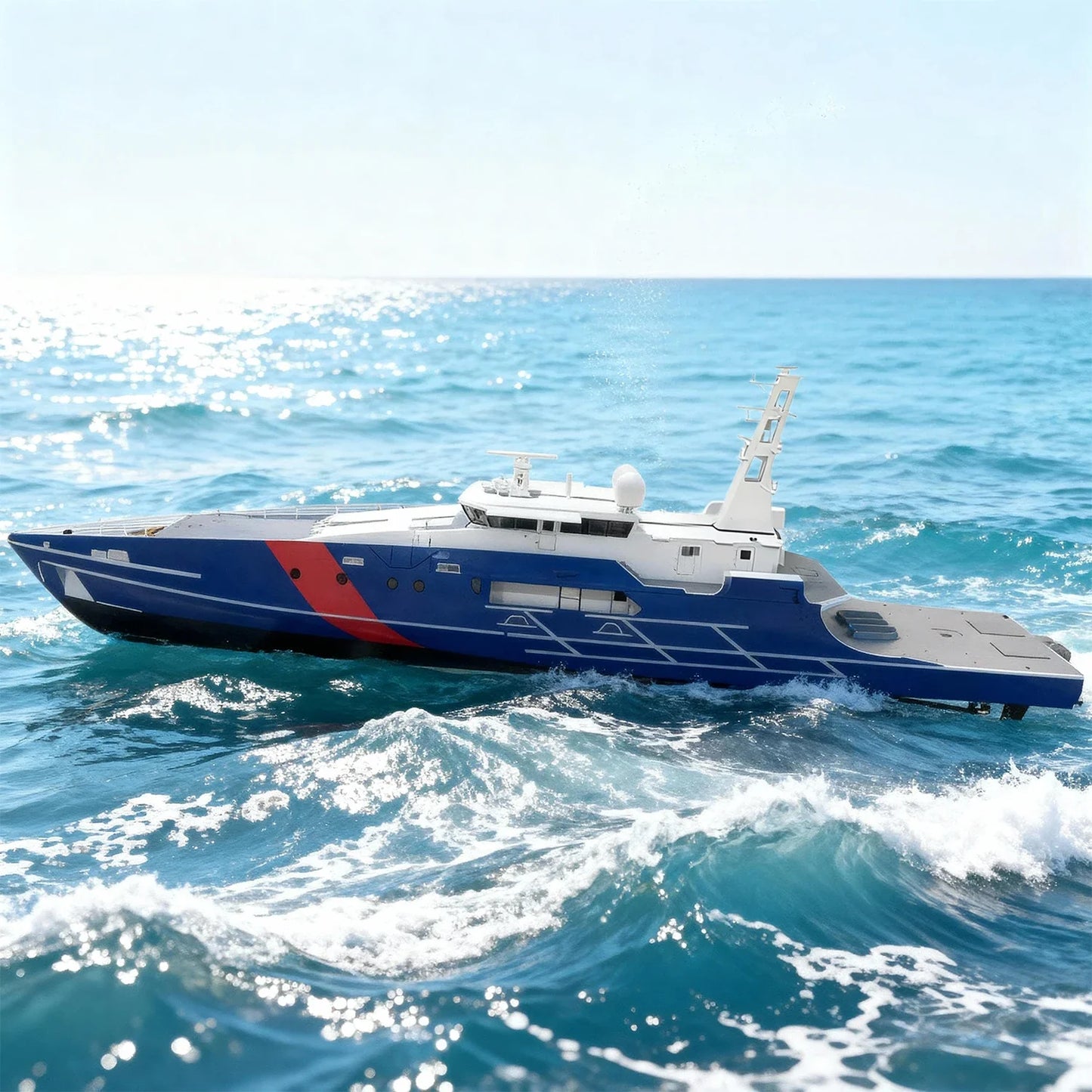1/64 Coast Guard RC Boat Kit - 91cm Premium Resin 3D Printed Scale Model