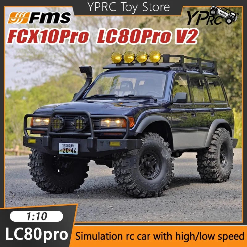FMS FCX10 LC80 Pro V2 1/10 Brushless RC Crawler - Toyota Land Cruiser Off-Road Truck RTR