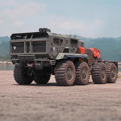 ST10X RC Truck 1/10 8x8 RC-Auto Metallmodell mit Licht- und Soundsystem Ferngesteuerter Militär-LKW Geländewagen Modell Spielzeug 