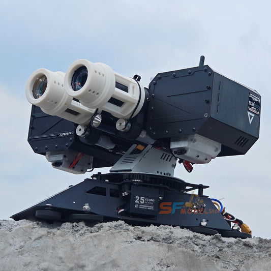 SF Fortress Turret Remote Control Dual-Barrel Cannon Toy Can Fire Water Bullets and Rotate 360°