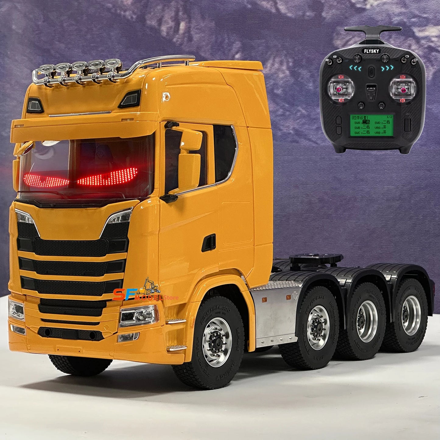 8x8 Upgraded RC Tractor 1/14 Remote Control Trailer Model with Lighting and Sound System Remote Control Truck Toys for Boys