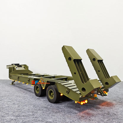 RC Tractor Metal Model with Lighting System Electric Tailgate Using HG P802 RC Car Tamiya 1/12 1/14 Remote Control Trailer