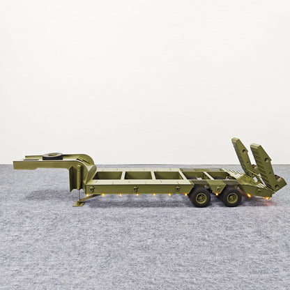 RC Tractor Metal Model with Lighting System Electric Tailgate Using HG P802 RC Car Tamiya 1/12 1/14 Remote Control Trailer