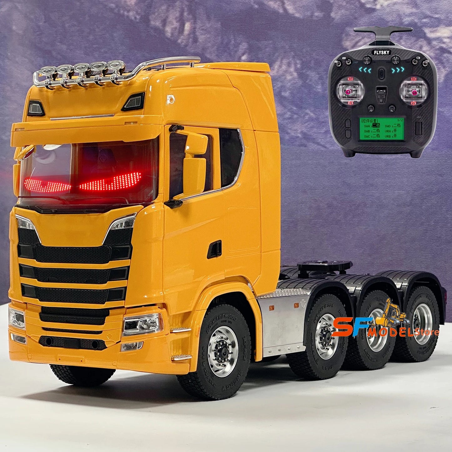 8x8 Upgraded RC Tractor 1/14 Remote Control Trailer Model with Lighting and Sound System Remote Control Truck Toys for Boys