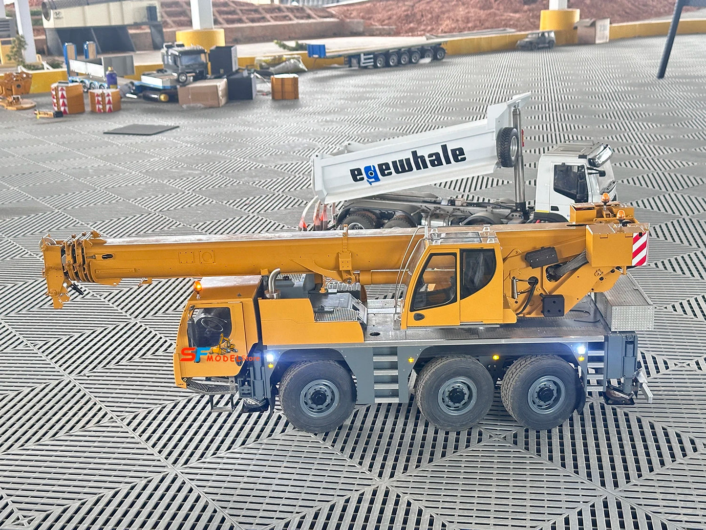 D1050 RC Crane 1/14 3-axis Remote Control Hydraulic Crane Engineering Heavy Machinery Metal Model All Terrain Crane Model Toy