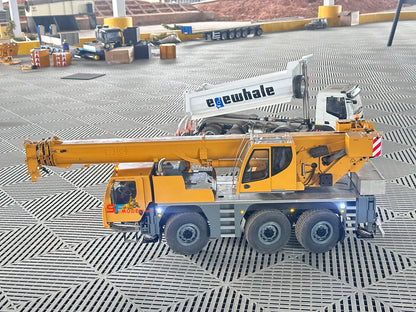 D1050 RC Crane 1/14 3-axis Remote Control Hydraulic Crane Engineering Heavy Machinery Metal Model All Terrain Crane Model Toy