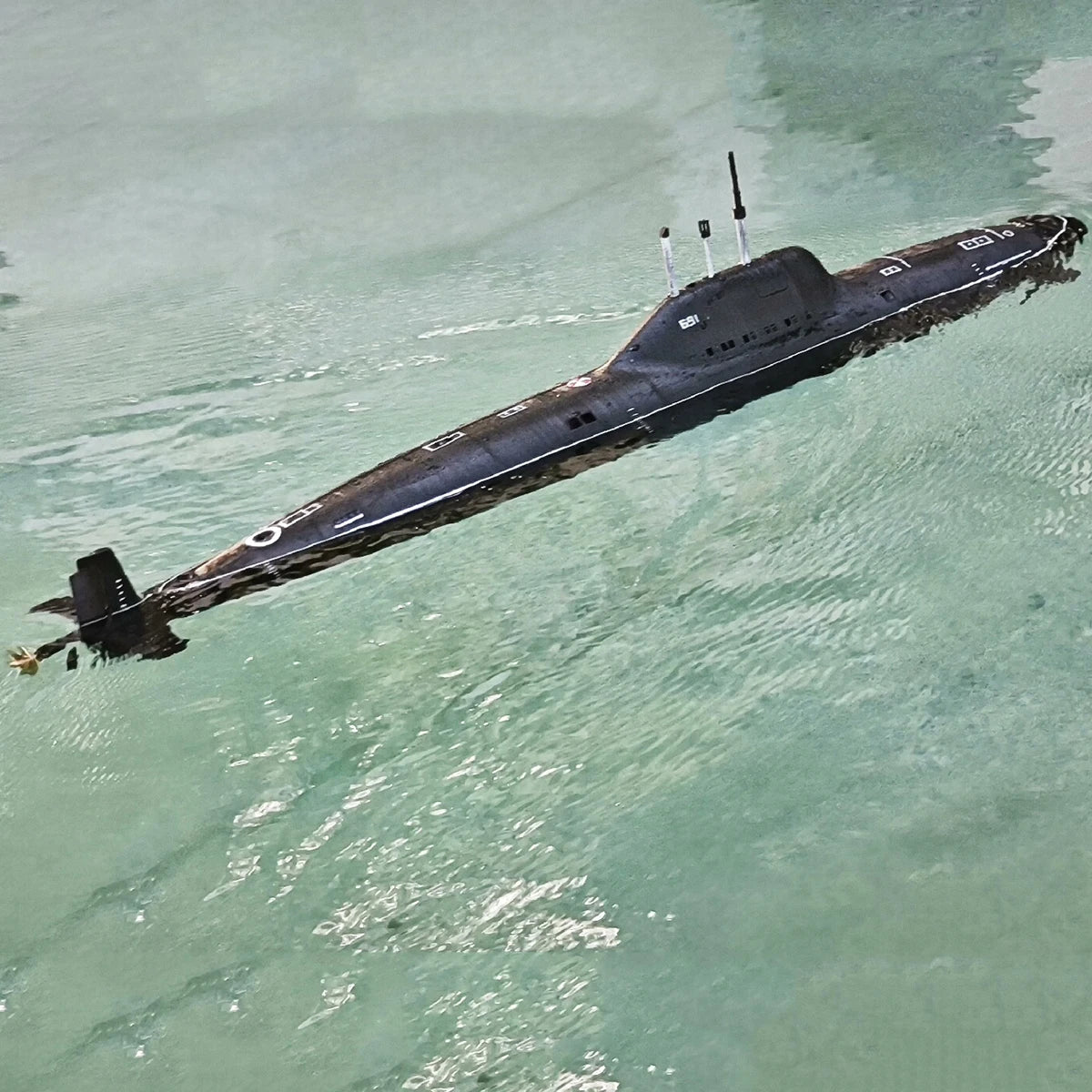 Alpha Class 1/100 Scale RC Submarine 90cm - Static Diving Remote Control Submersible Ship RTR Model
