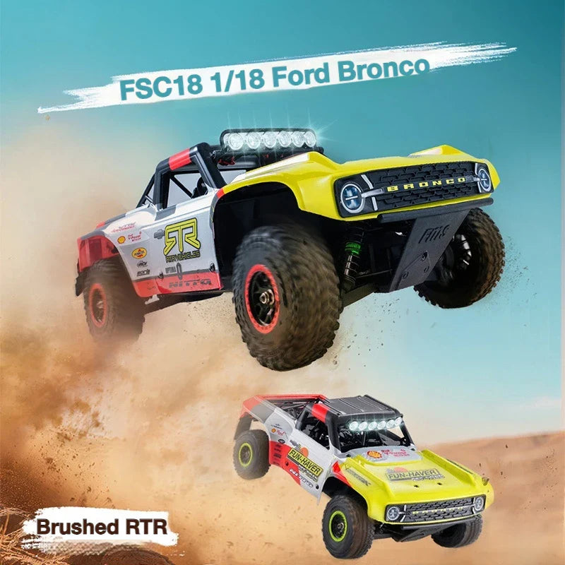 FMS FCS18 1/18 4WD RC Rock Racer - Ford Bronco U4 High-Speed Off-Road Truck RTR
