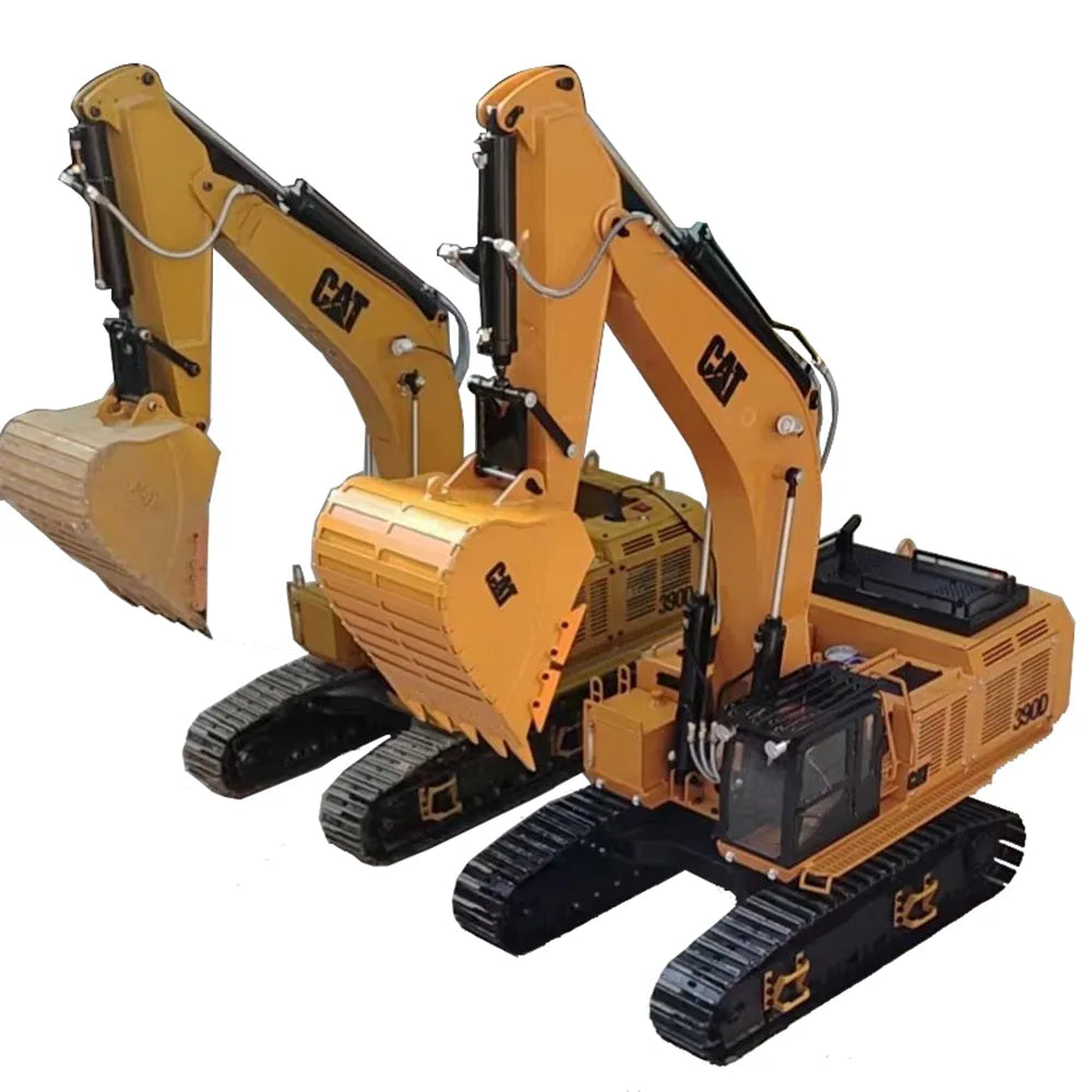 Free Shipping CAT 390D 1/8 RC Hydraulic Excavator Metal Twin Cylinder Heavy Duty Mining Custom Excavator Model Toy