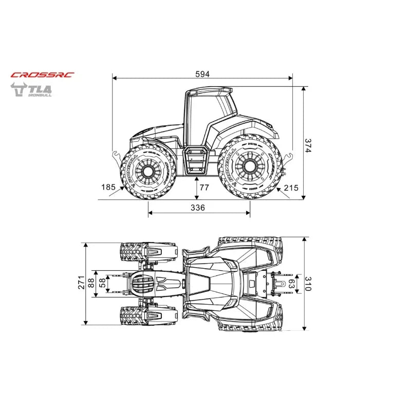 CROSSRC TL4 RC Tractor 1/8 4x4 RC Car Model Four-wheel Drive Shift Differential RTR with Light Remote Control Tractor Model Toy