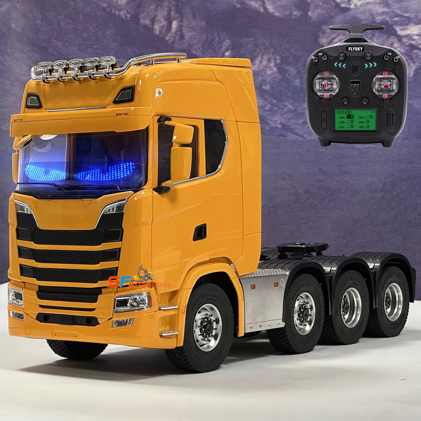 8x8 Upgraded RC Tractor 1/14 Remote Control Trailer Model with Lighting and Sound System Remote Control Truck Toys for Boys