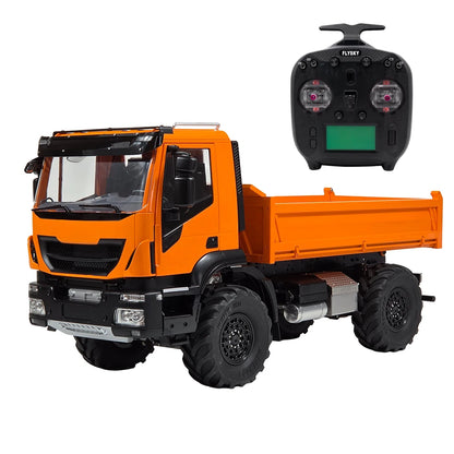 1/14 RC Hydraulic Dump Truck 4X4 Metal Axle 2-Speed Gearbox with Light Sound System Remote Control Car Model Toy