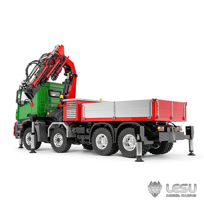LESU 3363 Truck-Mounted Crane Truck 1/14 8x8 RC Hydraulic Crane Dump Truck Metal Model Toy LS-Z0080 Remote Control Car