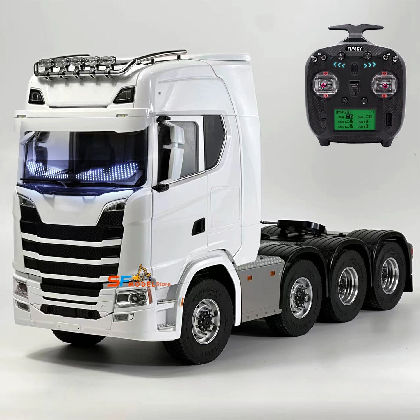 8x8 Upgraded RC Tractor 1/14 Remote Control Trailer Model with Lighting and Sound System Remote Control Truck Toys for Boys