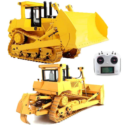 JDM 98 DXR2 D9T RC Hydraulic Bulldozer 1/14 RC Bulldozer Heavy Metal Model with Light and Sound Set RTR Remote Control Car Toy