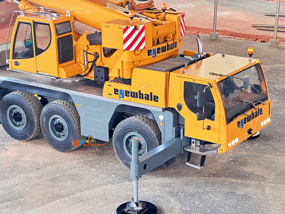 D1050 RC Crane 1/14 3-axis Remote Control Hydraulic Crane Engineering Heavy Machinery Metal Model All Terrain Crane Model Toy