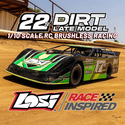 LOSI 1/10 22S 2WD Dirt Oval Late Model RTR Brushless RC Car (LOS-2167)