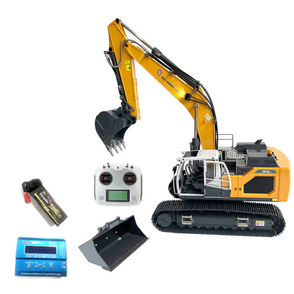 945 RC Excavator 1/14 Hydraulic RC Excavator Metal Model Engineering Machinery with Lighting System Adult Remote Control Car Toy