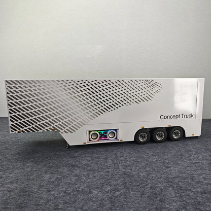 1/14 Metal 3-Axle RC Container Trailer Truck with Lights & Openable Sides