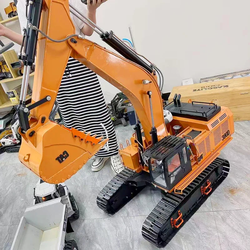 CAT 390D RC Excavator 1/8 RC Excavator Hydraulic Metal Model Double Cylinder Heavy Machinery Remote Control Car Adult Toy