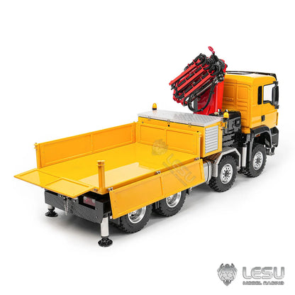 LESU TGS 8X8 Truck-Mounted Crane Truck 1/14 RC Hydraulic Crane Dump Truck Metal Model Remote Control Car Model Toy LS-Z0082