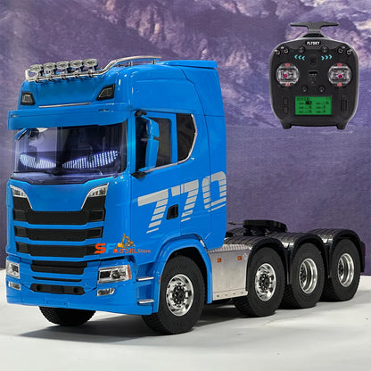 8x8 RC-Traktor-Modell 1:14 mit Fernsteuerung, Anhänger, Beleuchtung und Soundsystem – ein ferngesteuertes LKW-Spielzeug für Jungen 