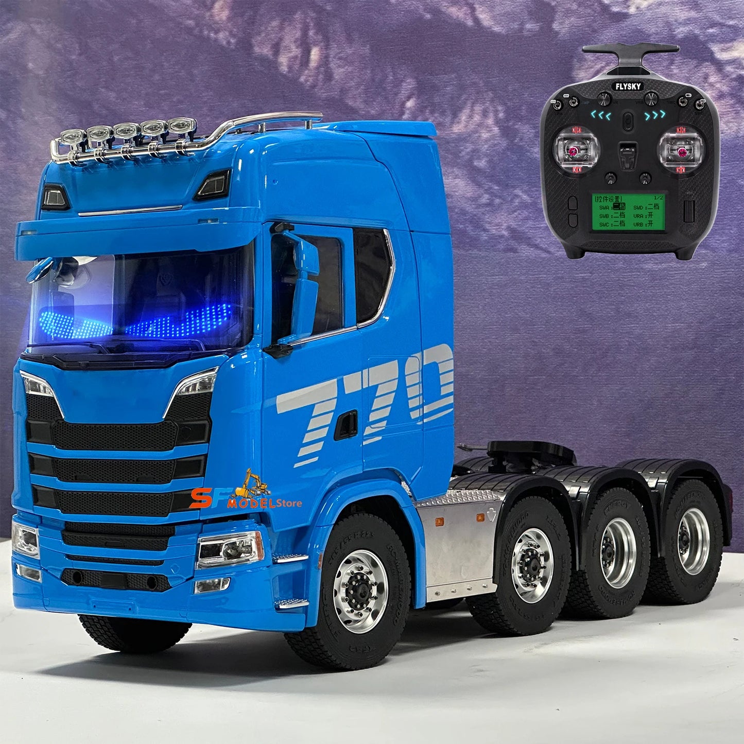 8x8 Upgraded RC Tractor 1/14 Remote Control Trailer Model with Lighting and Sound System Remote Control Truck Toys for Boys