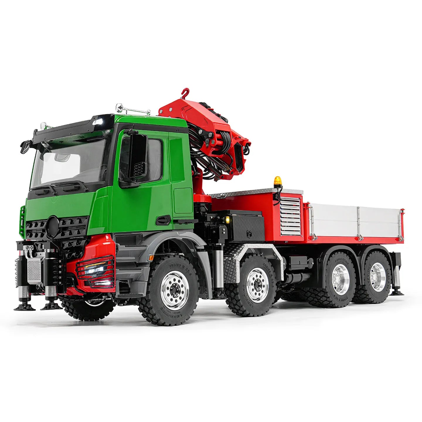 LESU 3363 Truck-Mounted Crane Truck 1/14 8x8 RC Hydraulic Crane Dump Truck Metal Model Toy LS-Z0080 Remote Control Car