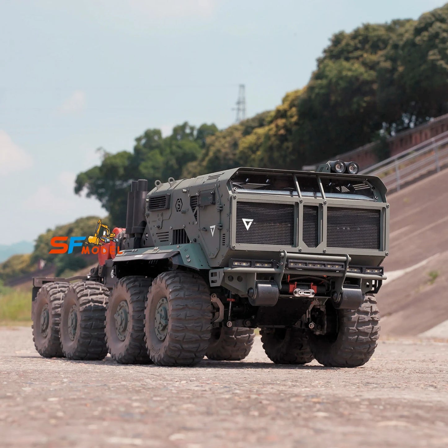 ST10X RC Truck 1/10 8x8 RC Car Metal Model with Light and Sound System Remote Control Military Truck Off-road Vehicle Model Toy