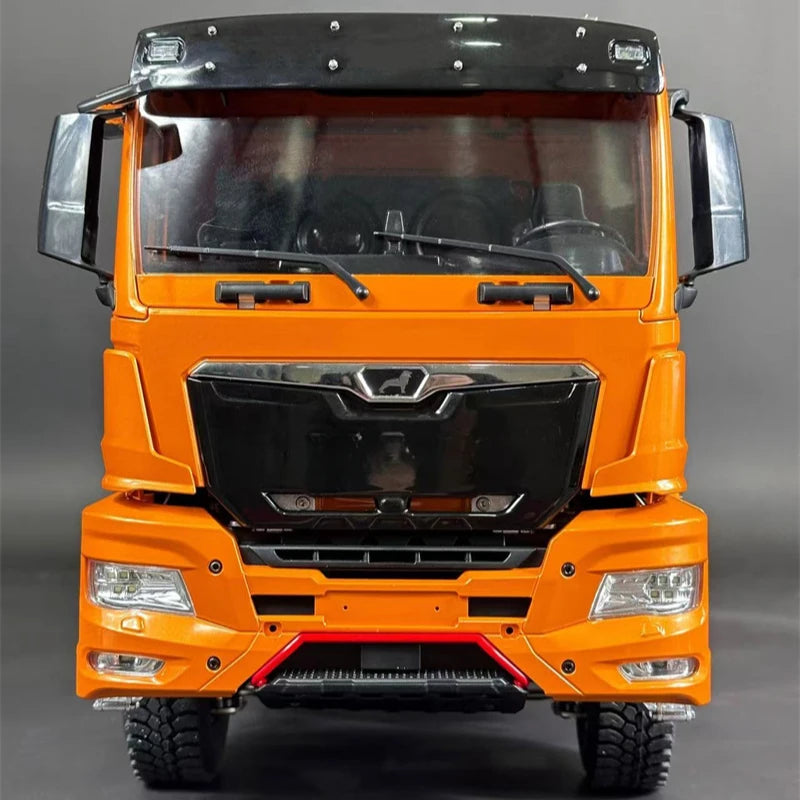 6x6 Metal RC Truck 1/14 RC Hydraulic Dump Truck CNC Metal Head Shell with Light and Sound System Metal RC Car Model Toy for Boys