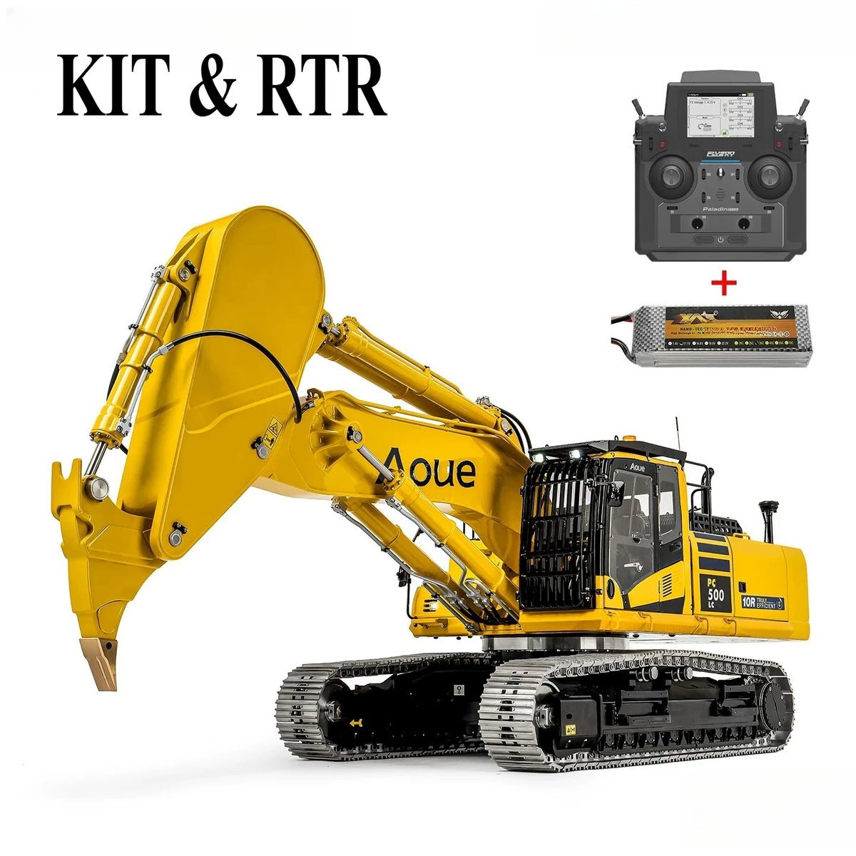LESU PC500LC RC Excavator Hydraulic Model 1/14 Rock Arm Pangolin Excavator Metal Model Remote Control Engineering Toy BA-B0020