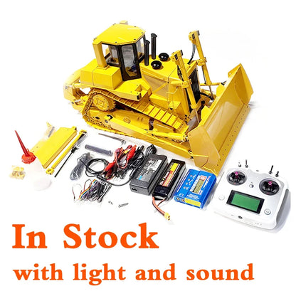 JDM 98 DXR2 D9T RC Hydraulic Bulldozer 1/14 RC Bulldozer Heavy Metal Model with Light and Sound Set RTR Remote Control Car Toy