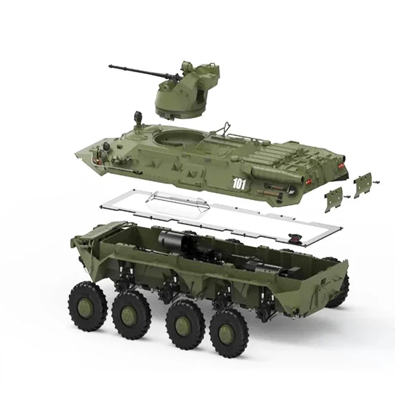 CROSSRC BT8 8X8 8WD 1/12 RC Wheeled Armored Car Amphibious Remote Control Military Vehicle Model Toy KIT and RTR Version