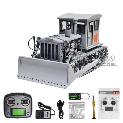 Dongfanghong Bulldozer 1/12 Metal Hydraulic RC Bulldozer Model RTR with Lighting and Sound System Remote Control Car Model Toy